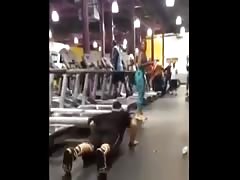 Funny Treadmill Fail for a hot Pawg in the Gym