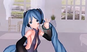 MMD Blue Hair babe Pierced tatas Sex Toys anal unload GV00186