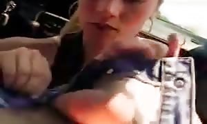 teenager
 blow-job in car and jizz facial