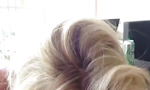 folks walking by at the same time as she licks my shaft