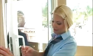 Watch the teenie whore take two hard-ons