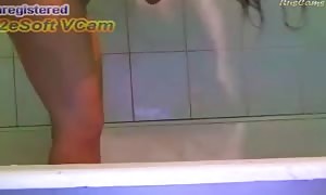 just filming how my sexy Russian babe is taking a take a shower