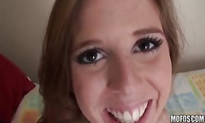 Blindfolded lady deeply guzzles her boyfriend's boner