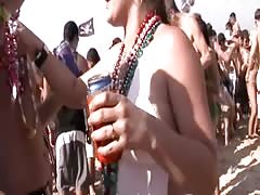 Real Girls Flashing Tits and Pussy and Ass at Spring Break Beach Keg Party