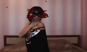 Big-breasted Russian beginner is slowly getting your mitts on naked on webcam