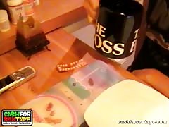 Glamorous slut Nessa Devil hardly drilled on the leather sofa