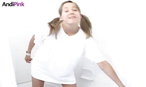 fancy teenie hottie Andi Pink is showing off her body in a turned on style