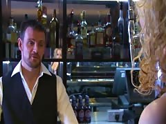 Bartender fingers a juicy pussy of a Babe Station X temptress