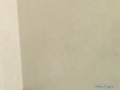 Awesome brunette getting payed for sex with Public Agent